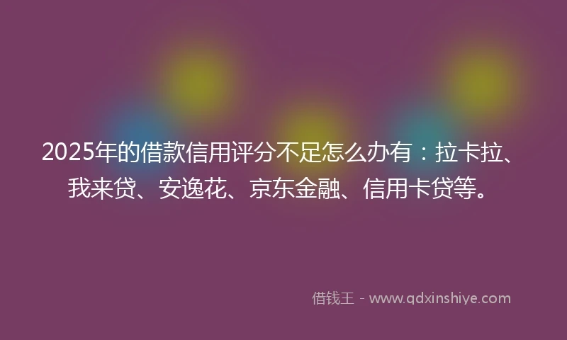 2025年的借款信用评分不足怎么办有：拉卡拉、我来贷、安逸花、京东金融、信用卡贷等。