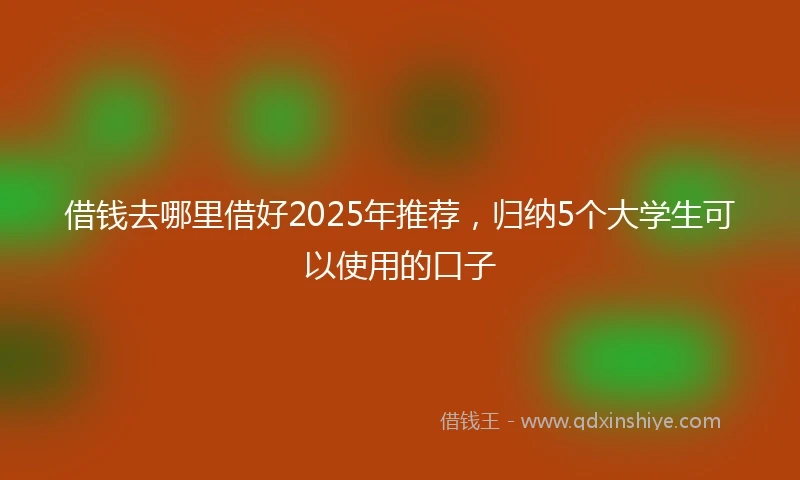 借钱去哪里借好2025年推荐，归纳5个大学生可以使用的口子