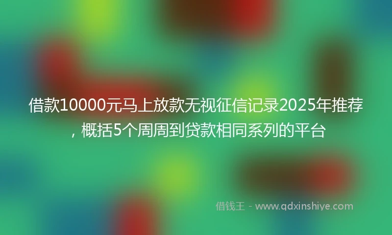 借款10000元马上放款无视征信记录2025年推荐，概括5个周周到贷款相同系列的平台