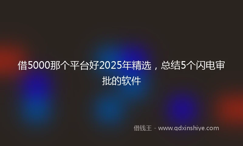 借5000那个平台好2025年精选，总结5个闪电审批的软件