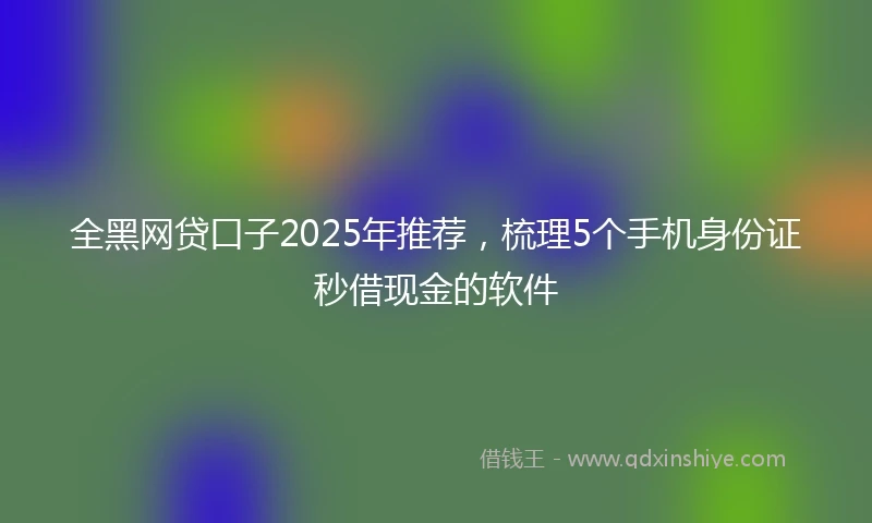 全黑网贷口子2025年推荐，梳理5个手机身份证秒借现金的软件