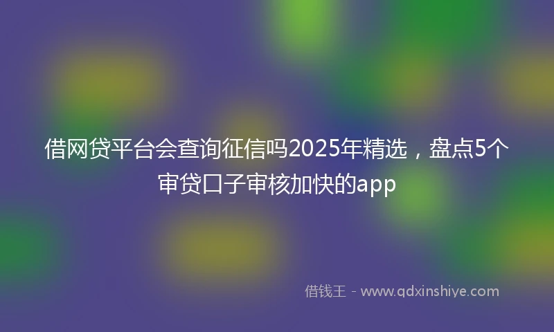 借网贷平台会查询征信吗2025年精选，盘点5个审贷口子审核加快的app