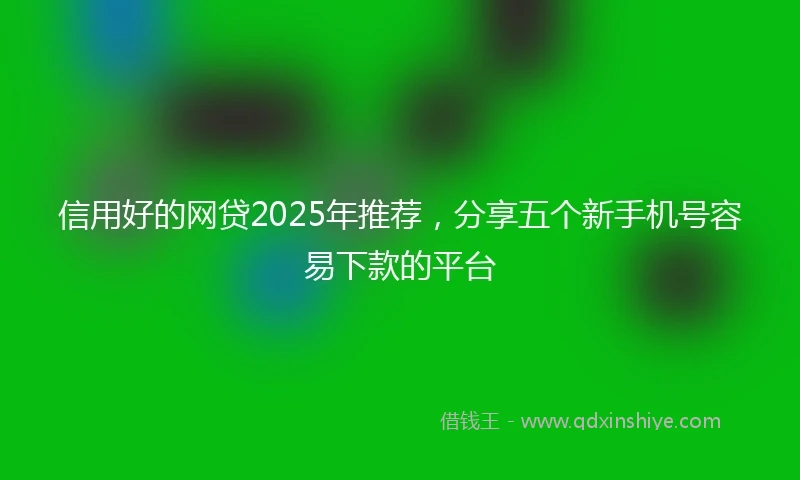 信用好的网贷2025年推荐，分享五个新手机号容易下款的平台