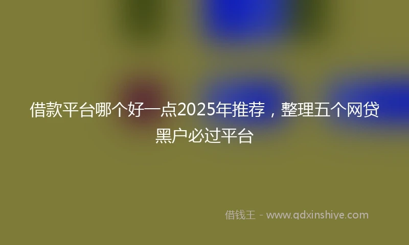 借款平台哪个好一点2025年推荐，整理五个网贷黑户必过平台