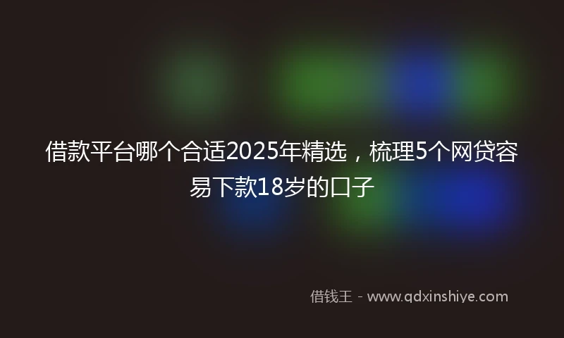 借款平台哪个合适2025年精选，梳理5个网贷容易下款18岁的口子