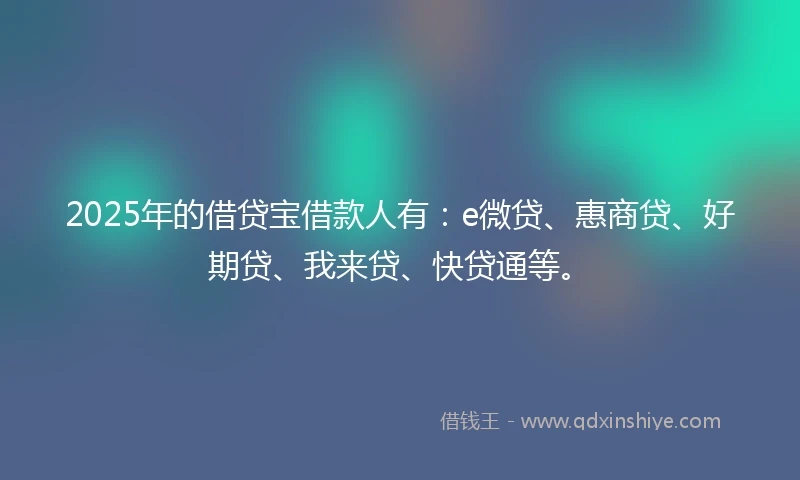 2025年的借贷宝借款人有：e微贷、惠商贷、好期贷、我来贷、快贷通等。