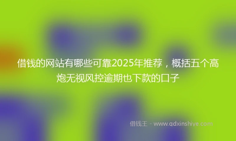 借钱的网站有哪些可靠2025年推荐，概括五个高炮无视风控逾期也下款的口子