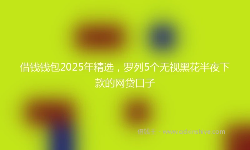 借钱钱包2025年精选，罗列5个无视黑花半夜下款的网贷口子