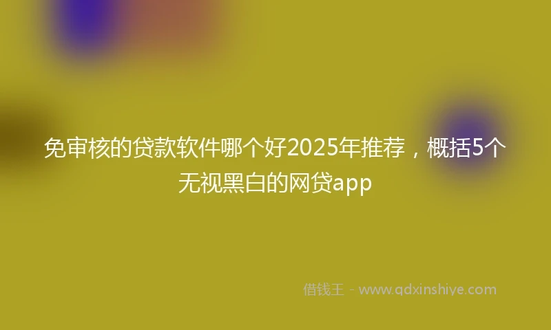 免审核的贷款软件哪个好2025年推荐，概括5个无视黑白的网贷app