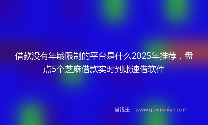 借款没有年龄限制的平台是什么2025年推荐，盘点5个芝麻借款实时到账速借软件