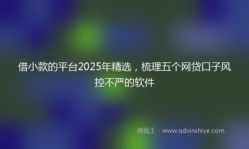 借小款的平台2025年精选，梳理五个网贷口子风控不严的软件