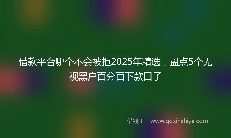 借款平台哪个不会被拒2025年精选，盘点5个无视黑户百分百下款口子