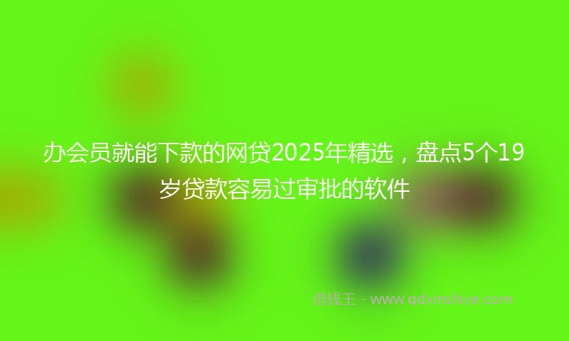 办会员就能下款的网贷2025年精选，盘点5个19岁贷款容易过审批的软件