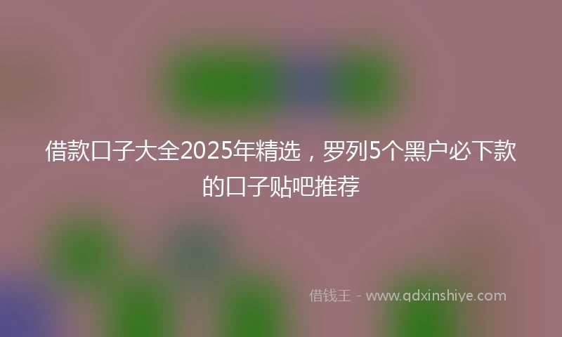 借款口子大全2025年精选，罗列5个黑户必下款的口子贴吧推荐