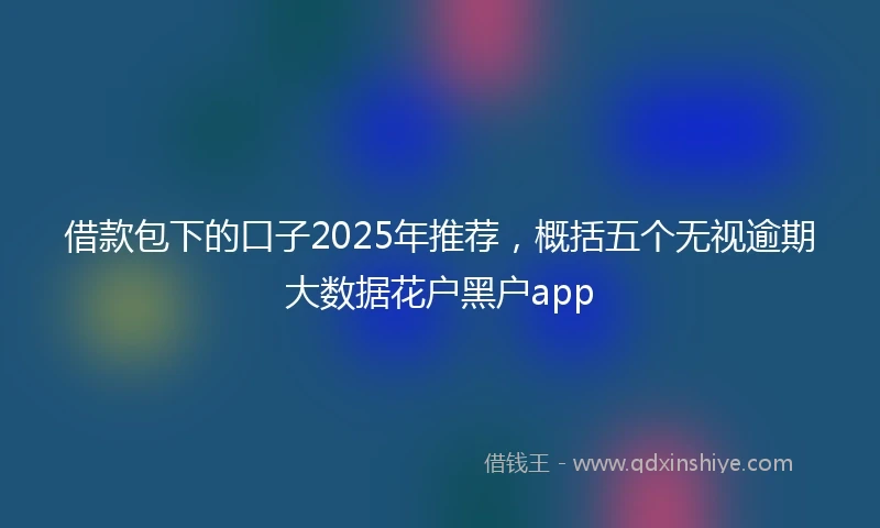 借款包下的口子2025年推荐，概括五个无视逾期大数据花户黑户app
