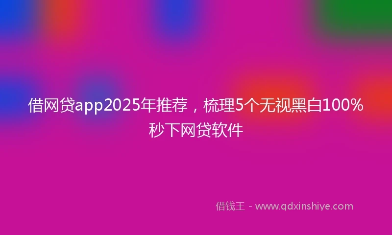 借网贷app2025年推荐，梳理5个无视黑白100%秒下网贷软件