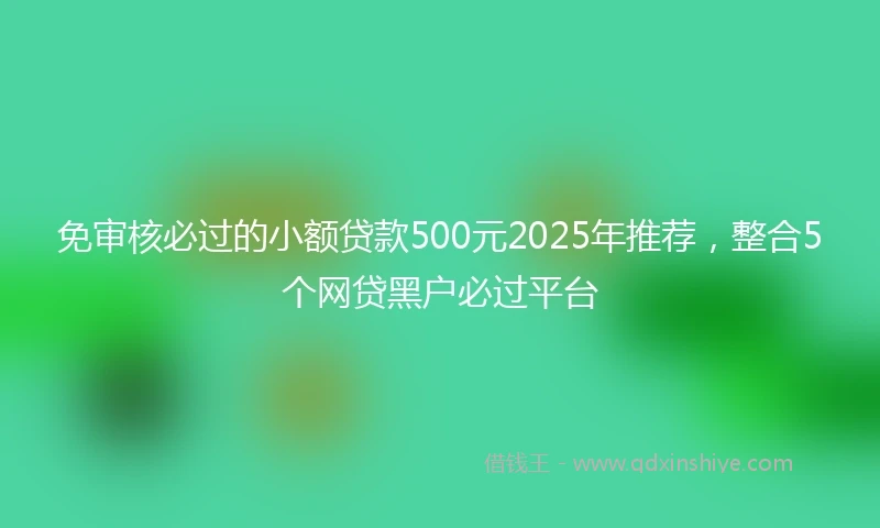 免审核必过的小额贷款500元2025年推荐，整合5个网贷黑户必过平台