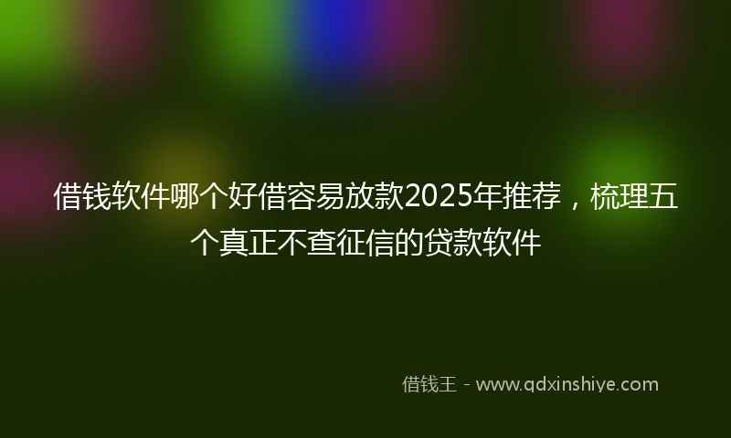 借钱软件哪个好借容易放款2025年推荐，梳理五个真正不查征信的贷款软件