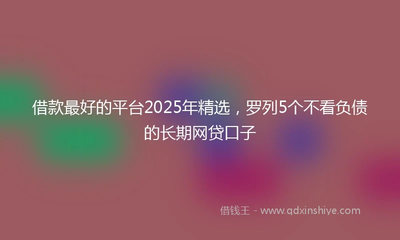 借款最好的平台2025年精选，罗列5个不看负债的长期网贷口子