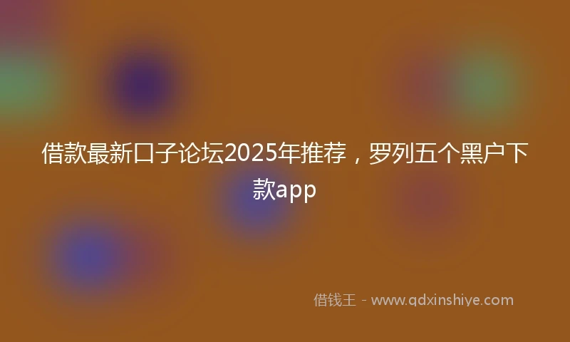 借款最新口子论坛2025年推荐，罗列五个黑户下款app
