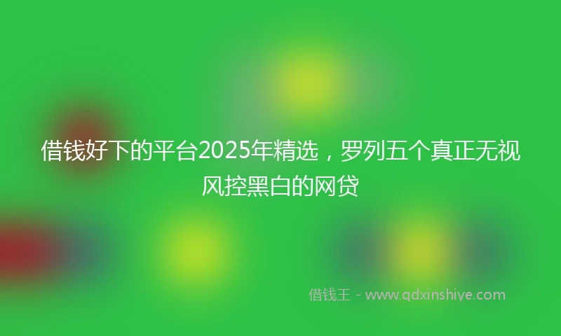 借钱好下的平台2025年精选，罗列五个真正无视风控黑白的网贷