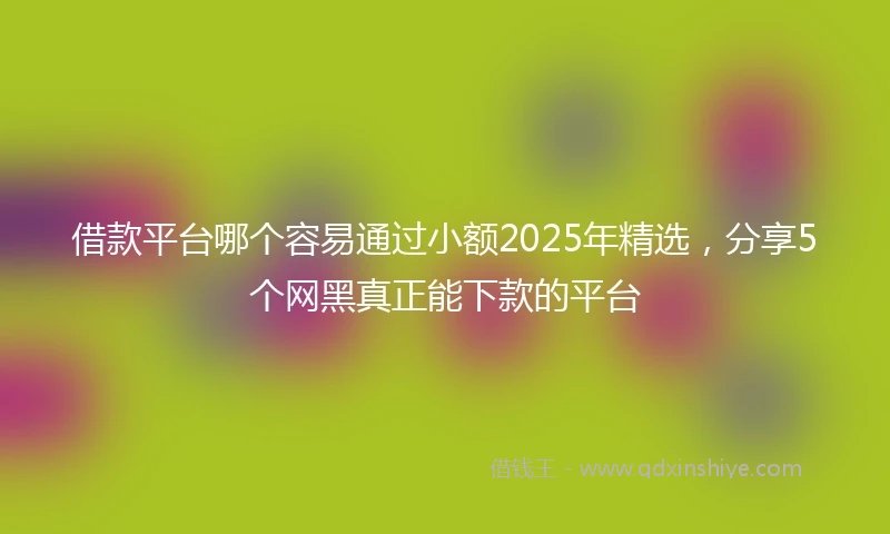借款平台哪个容易通过小额2025年精选，分享5个网黑真正能下款的平台
