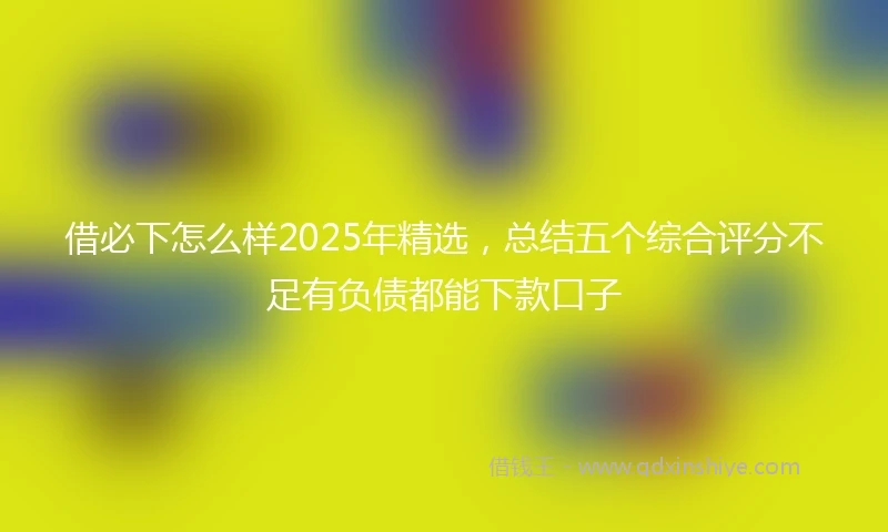 借必下怎么样2025年精选，总结五个综合评分不足有负债都能下款口子