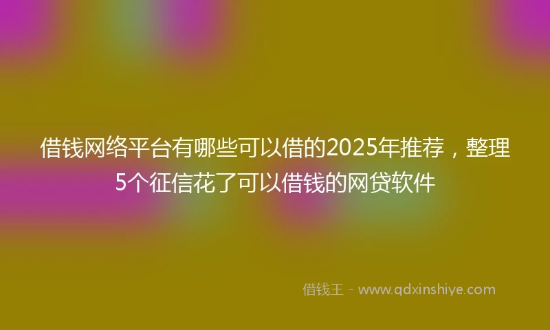 借钱网络平台有哪些可以借的2025年推荐，整理5个征信花了可以借钱的网贷软件