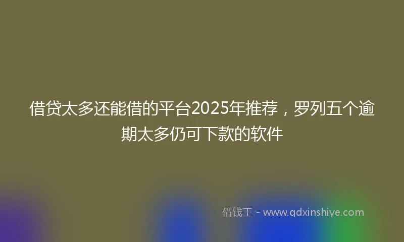 借贷太多还能借的平台2025年推荐，罗列五个逾期太多仍可下款的软件