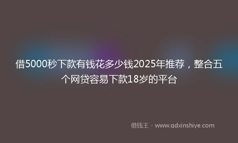 借5000秒下款有钱花多少钱2025年推荐，整合五个网贷容易下款18岁的平台