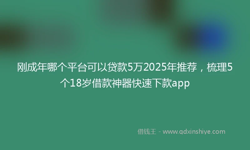刚成年哪个平台可以贷款5万2025年推荐，梳理5个18岁借款神器快速下款app