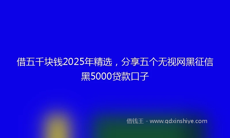 借五千块钱2025年精选，分享五个无视网黑征信黑5000贷款口子