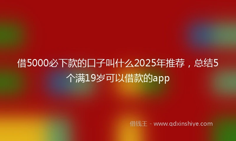 借5000必下款的口子叫什么2025年推荐，总结5个满19岁可以借款的app