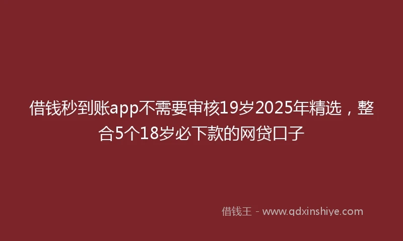 借钱秒到账app不需要审核19岁2025年精选，整合5个18岁必下款的网贷口子
