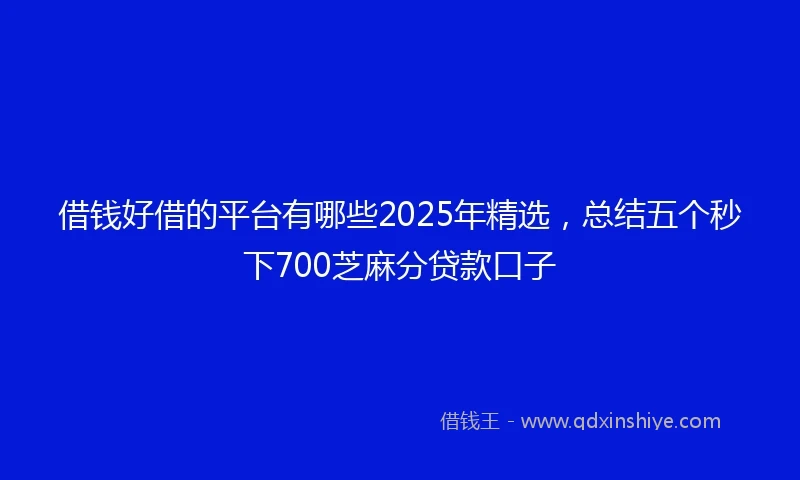 借钱好借的平台有哪些2025年精选，总结五个秒下700芝麻分贷款口子