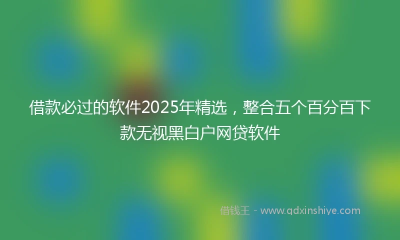 借款必过的软件2025年精选，整合五个百分百下款无视黑白户网贷软件