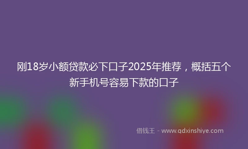 刚18岁小额贷款必下口子2025年推荐,概括五个新手机号容易下款的口子