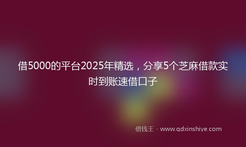 借5000的平台2025年精选，分享5个芝麻借款实时到账速借口子