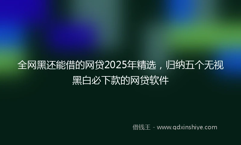 全网黑还能借的网贷2025年精选，归纳五个无视黑白必下款的网贷软件