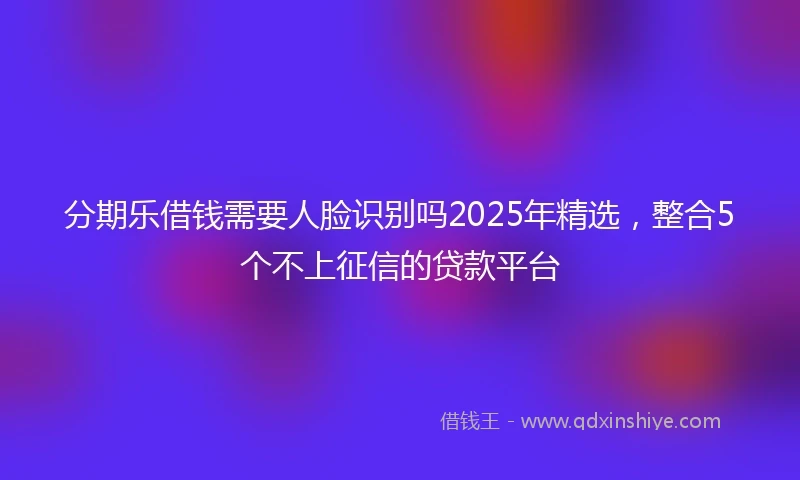 分期乐借钱需要人脸识别吗2025年精选，整合5个不上征信的贷款平台