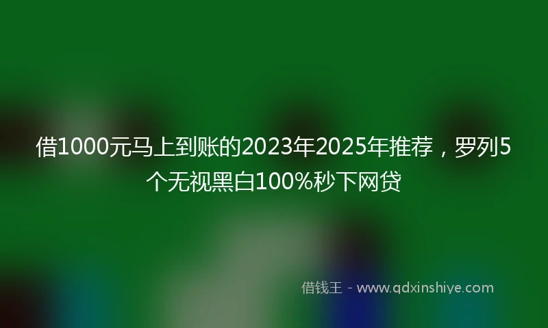 借1000元马上到账的2023年2025年推荐，罗列5个无视黑白100%秒下网贷
