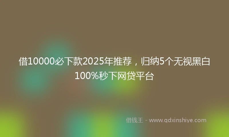借10000必下款2025年推荐，归纳5个无视黑白100%秒下网贷平台