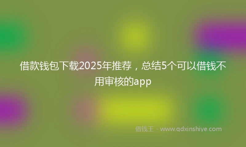 借款钱包下载2025年推荐，总结5个可以借钱不用审核的app