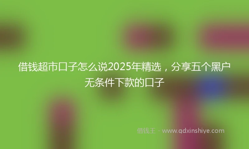 借钱超市口子怎么说2025年精选，分享五个黑户无条件下款的口子