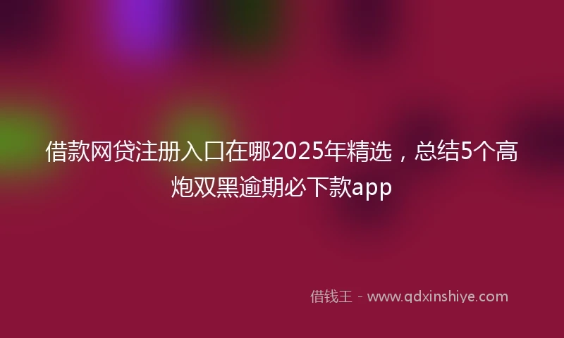 借款网贷注册入口在哪2025年精选，总结5个高炮双黑逾期必下款app