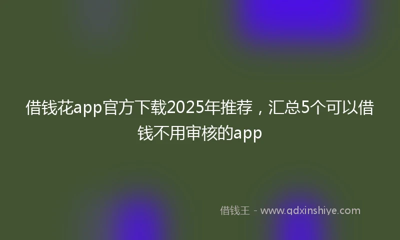 借钱花app官方下载2025年推荐，汇总5个可以借钱不用审核的app
