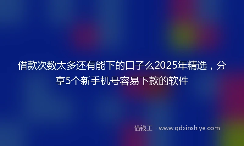 借款次数太多还有能下的口子么2025年精选，分享5个新手机号容易下款的软件