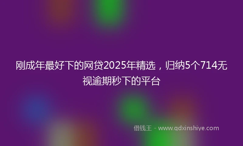 刚成年最好下的网贷2025年精选，归纳5个714无视逾期秒下的平台
