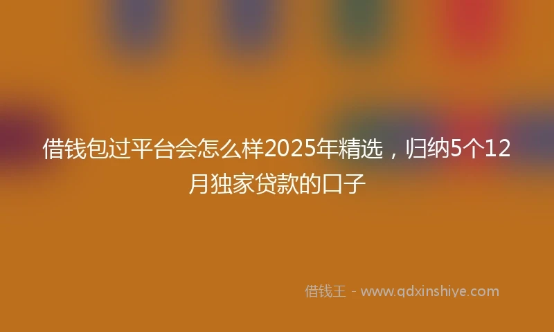 借钱包过平台会怎么样2025年精选，归纳5个12月独家贷款的口子