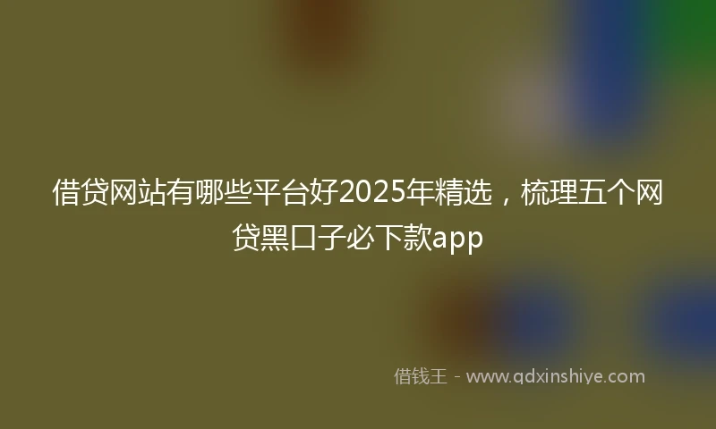 借贷网站有哪些平台好2025年精选，梳理五个网贷黑口子必下款app